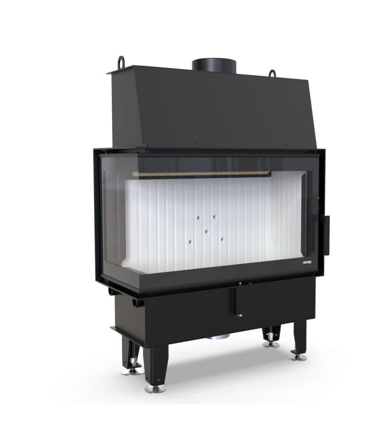 Wkład kominkowy z płaszczem wodnym DEFRO RIVA SM SHORT 16kW czarny Impuls ME BL blackline - Wkład kominkowy z płaszczem wodnym DEFRO RIVA SM SHORT 16kW czarny